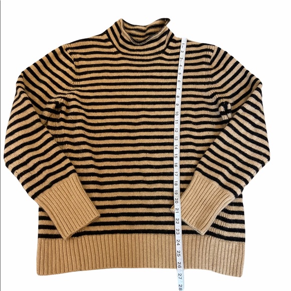 J. Crew Striped Cowl Neck Sweater in Black and Tan - Picture 7 of 8